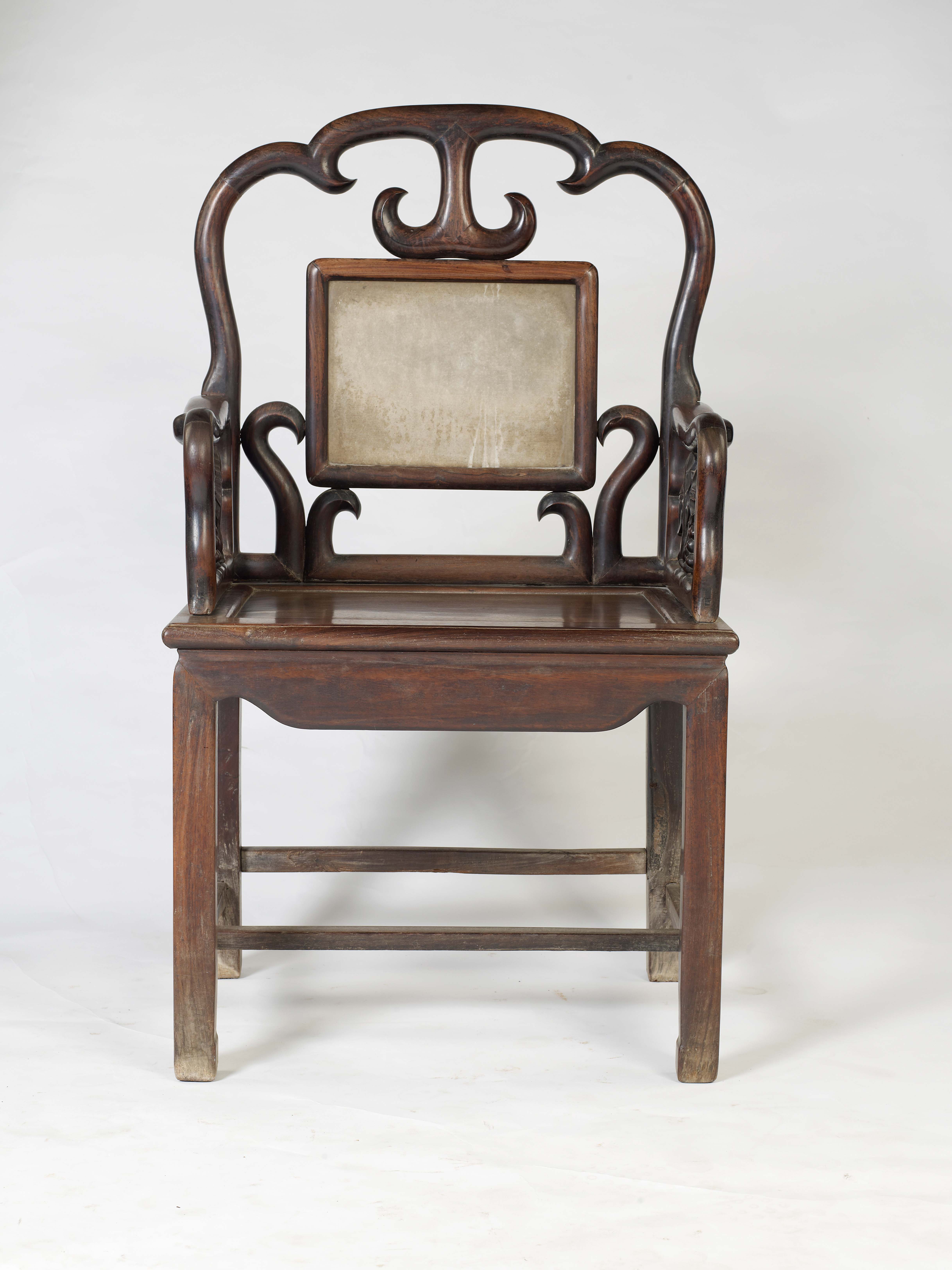 清酸枝木云石扶手椅-22