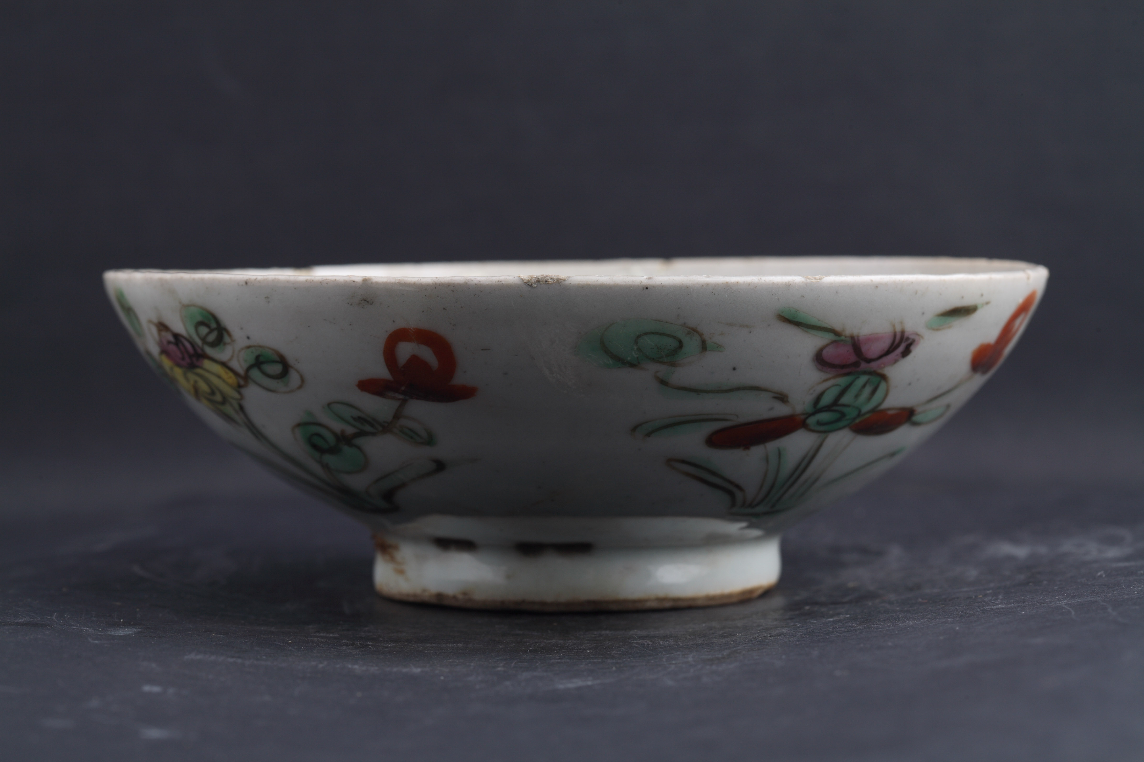 清粉彩四季花卉纹碗-102