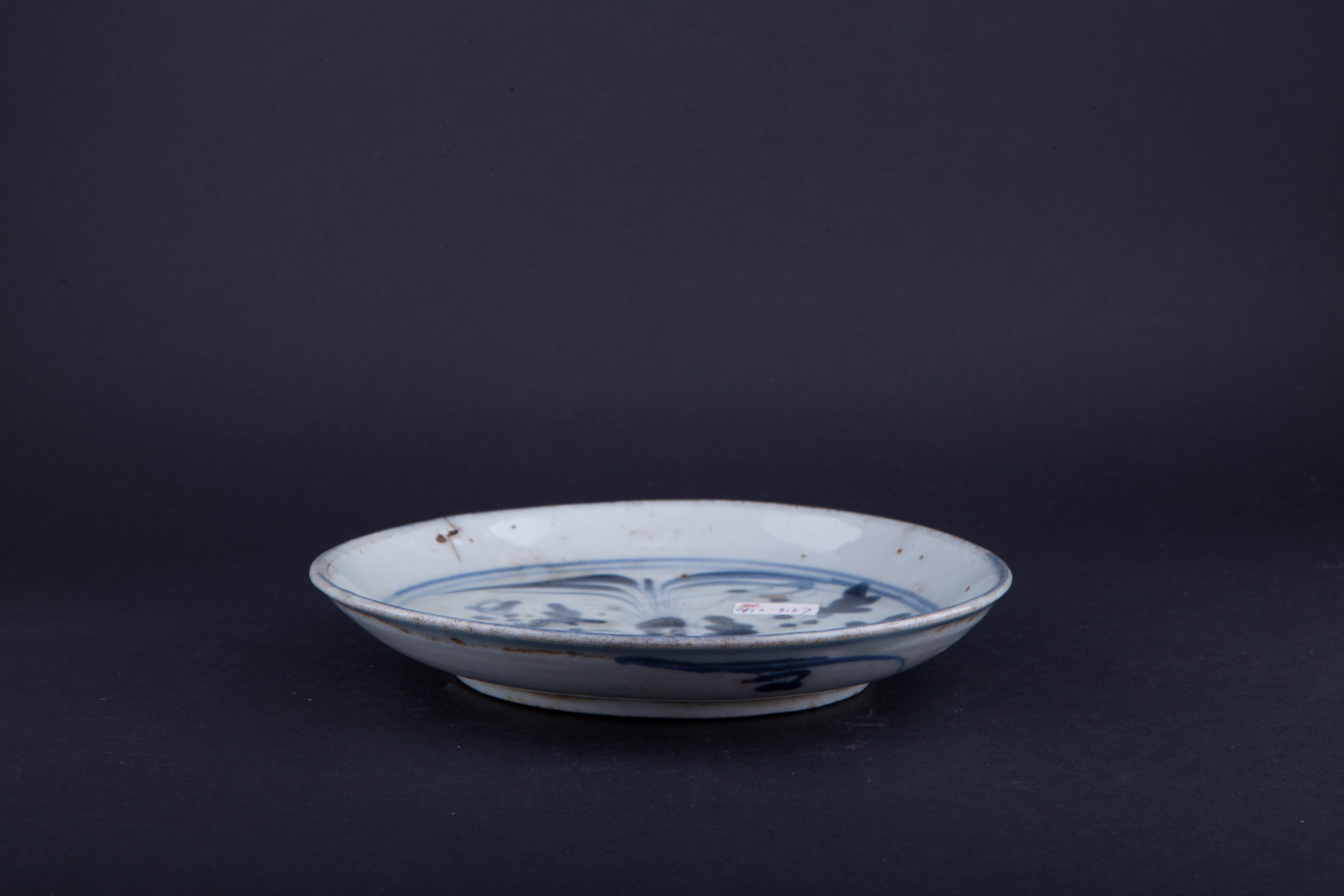 清青花花卉纹盘-285