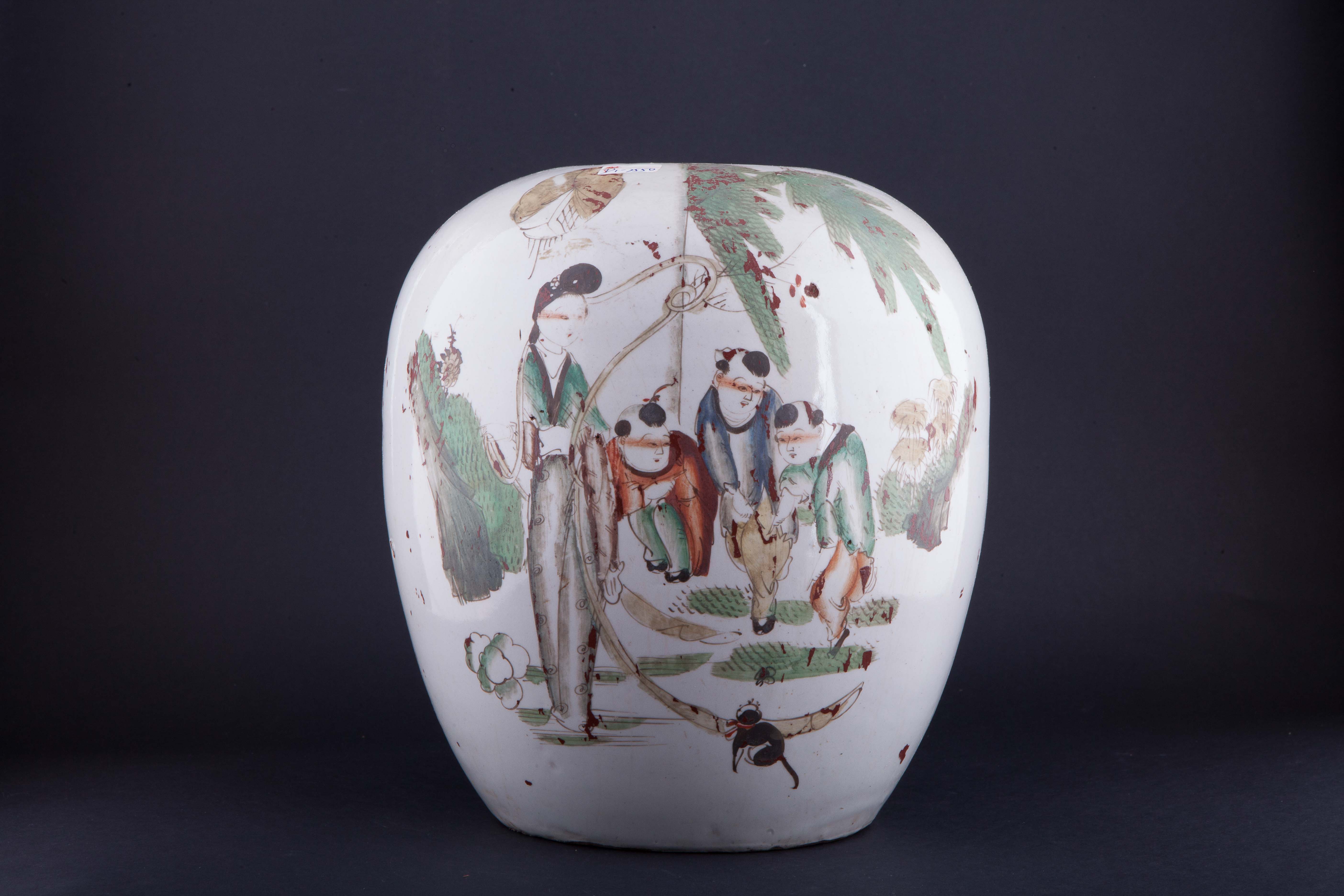 中华民国粉彩人物纹罐-2