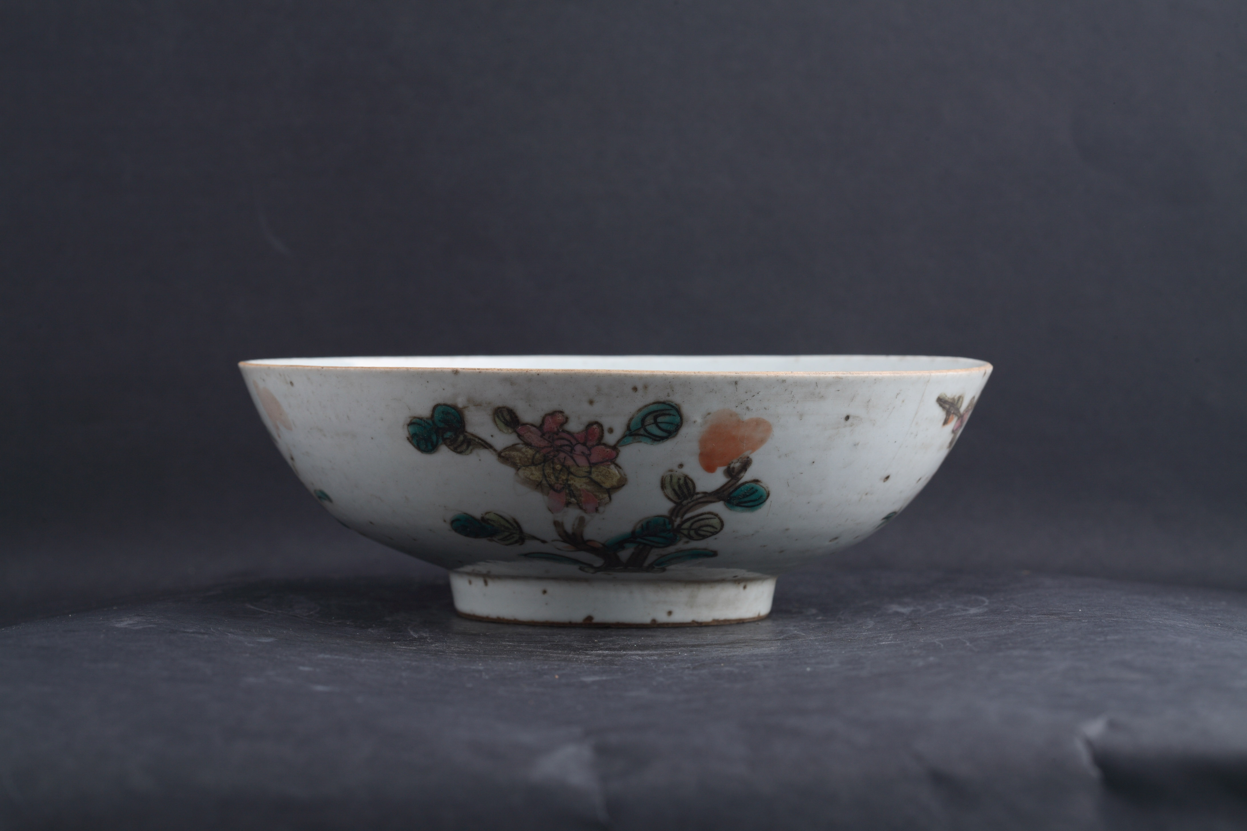 清粉彩四季花卉纹碗-165