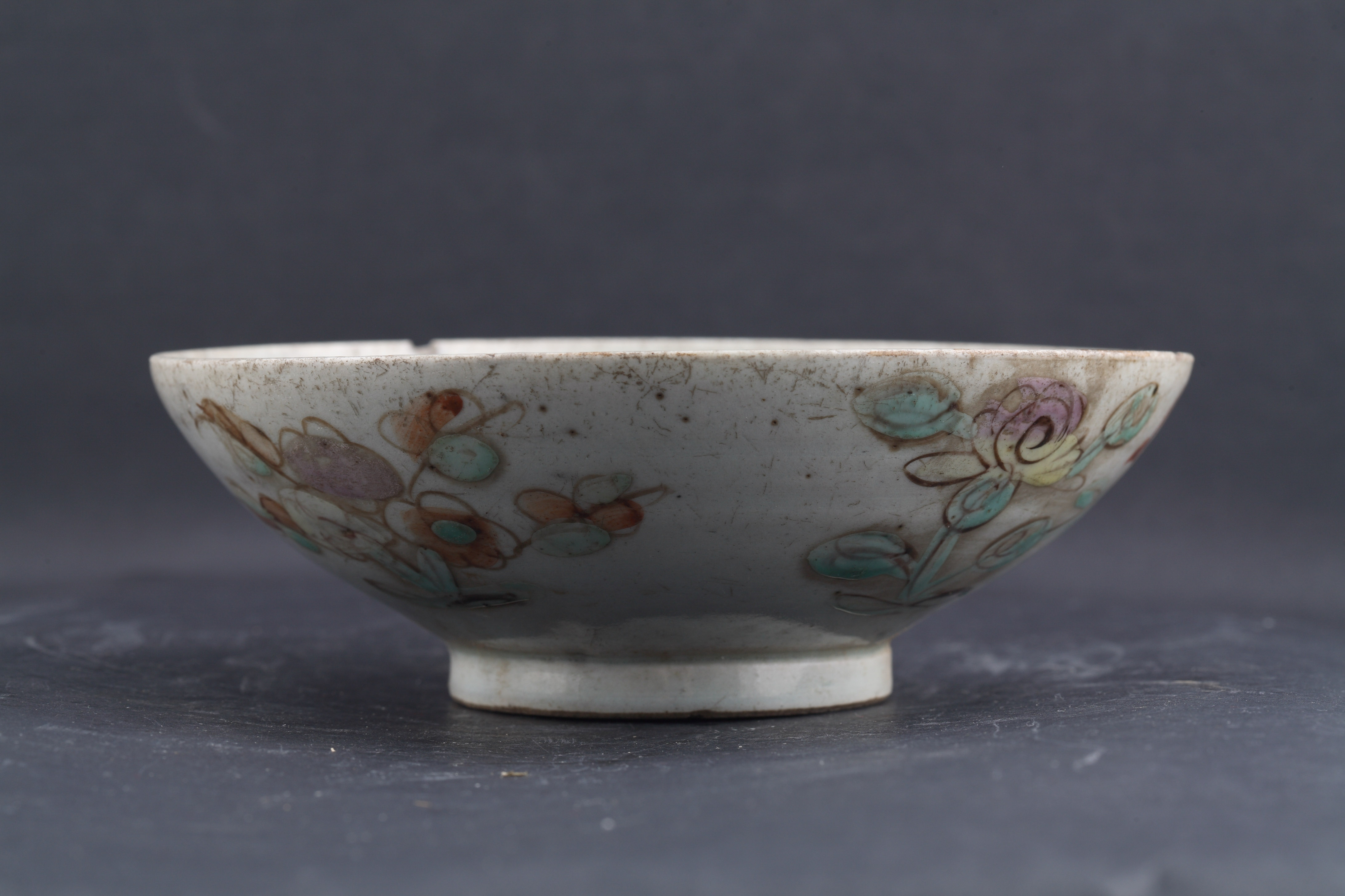 清粉彩四季花卉纹碗-106