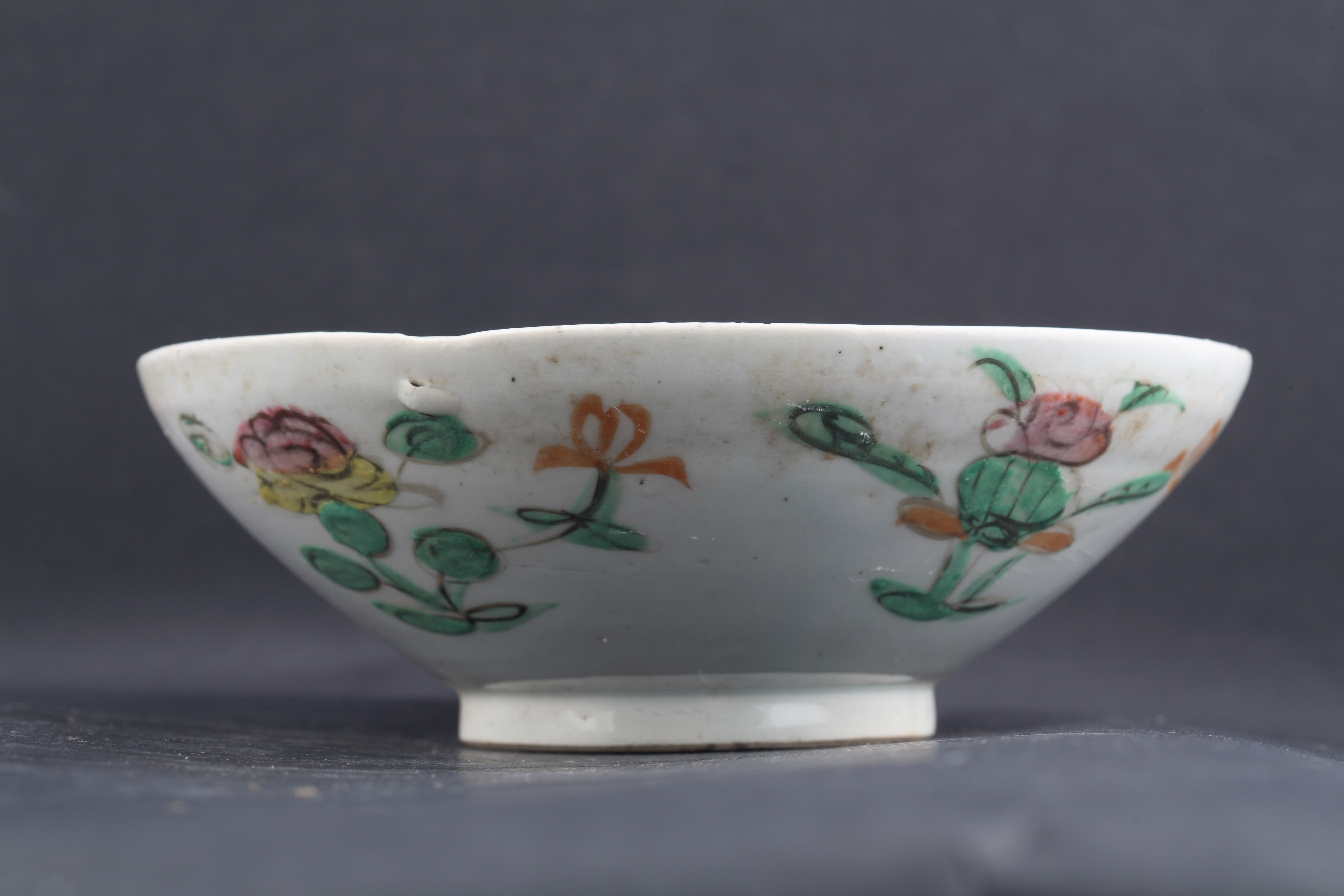 清粉彩四季花卉纹碗-77