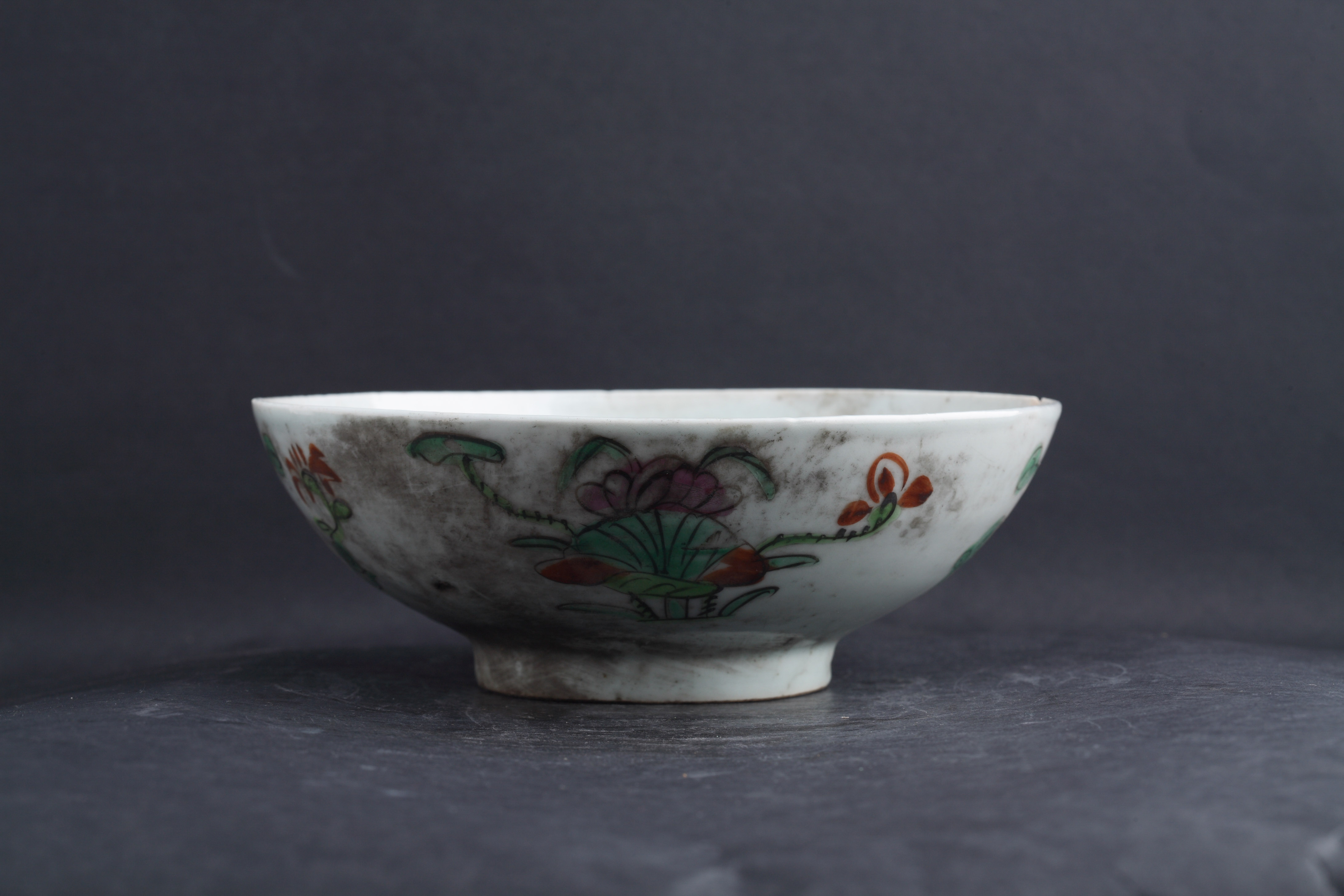 清粉彩四季花卉纹碗-162