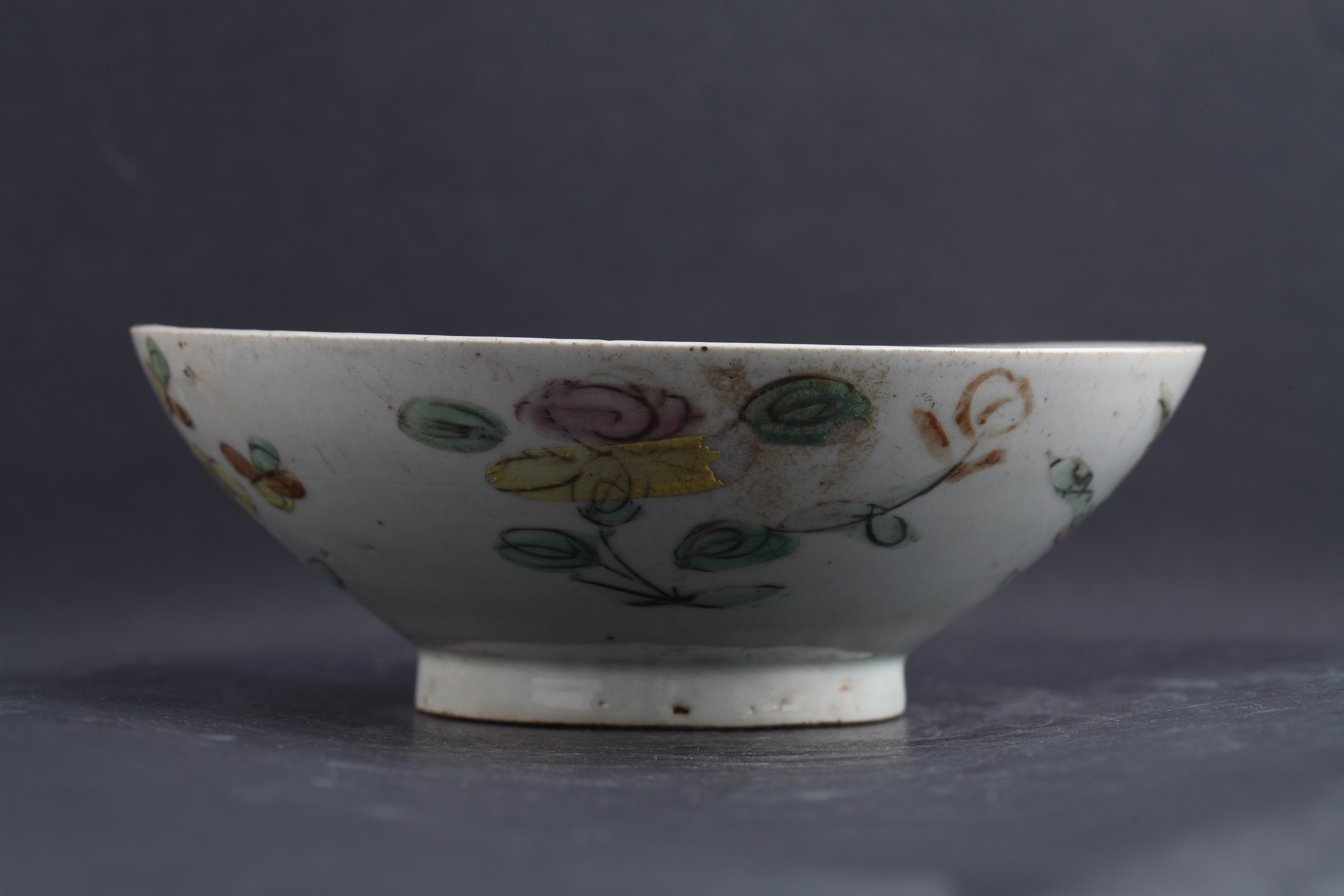 清粉彩四季花卉纹碗-117