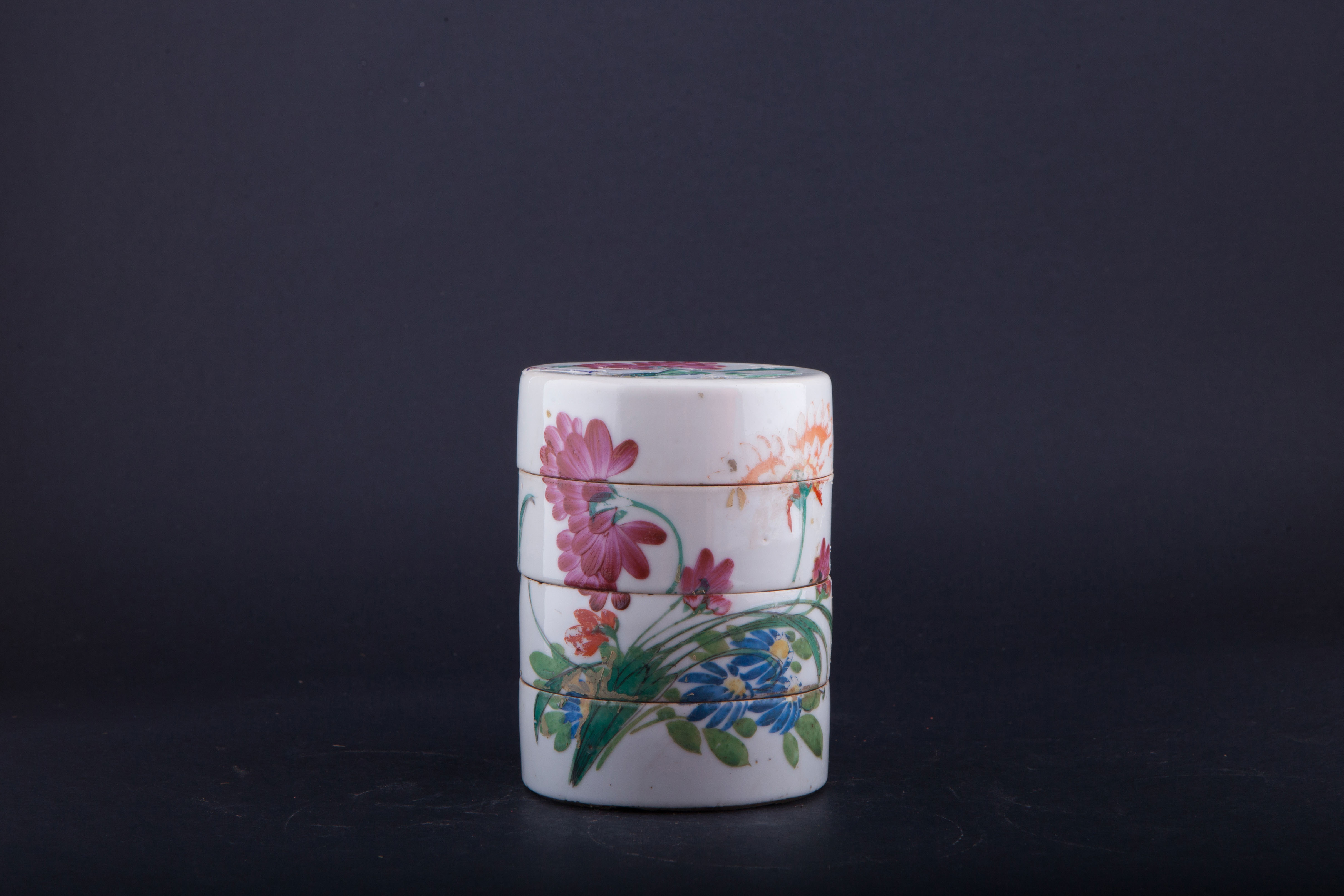 中华民国粉彩花卉纹套盒-3