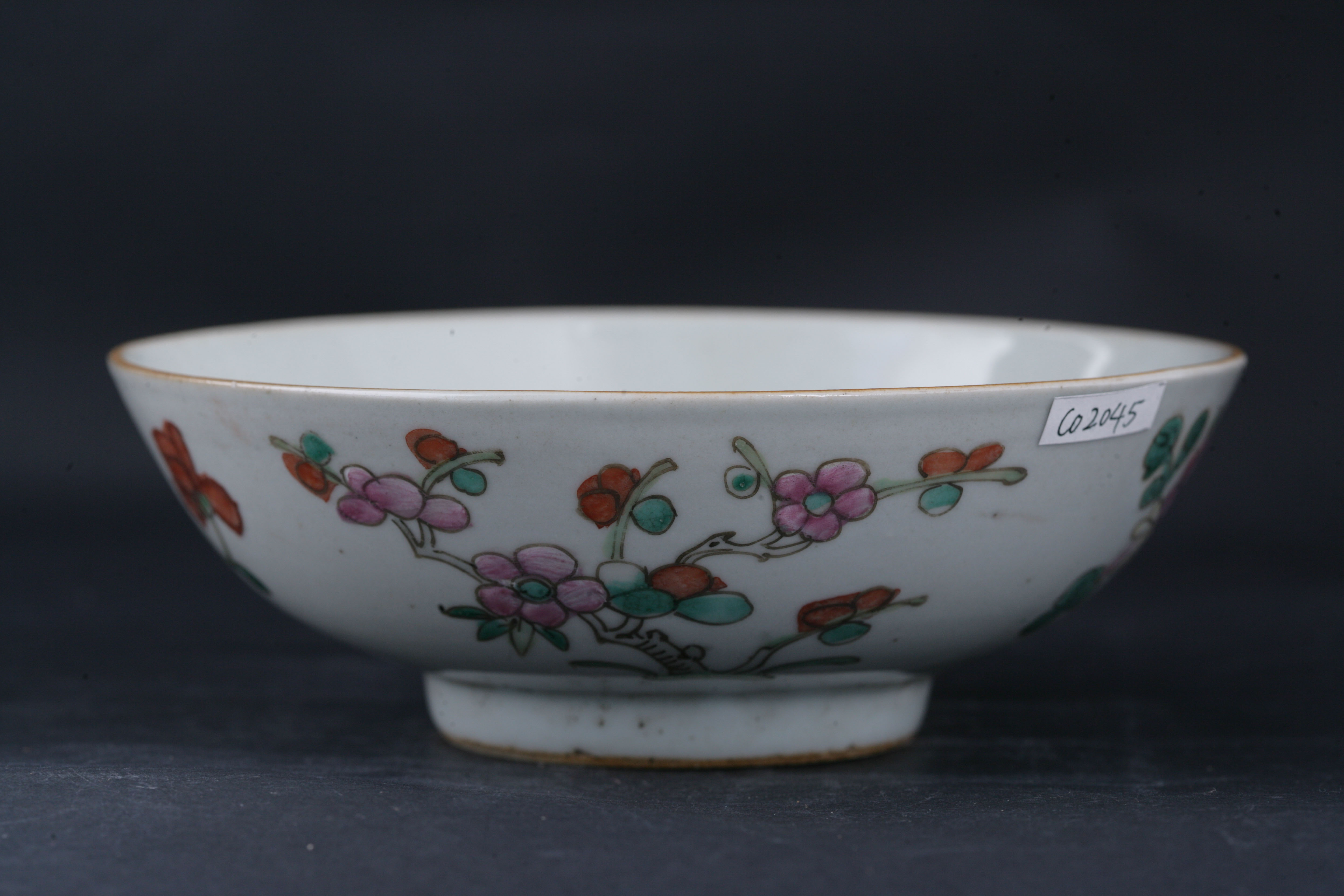 清粉彩四季花卉纹碗-43
