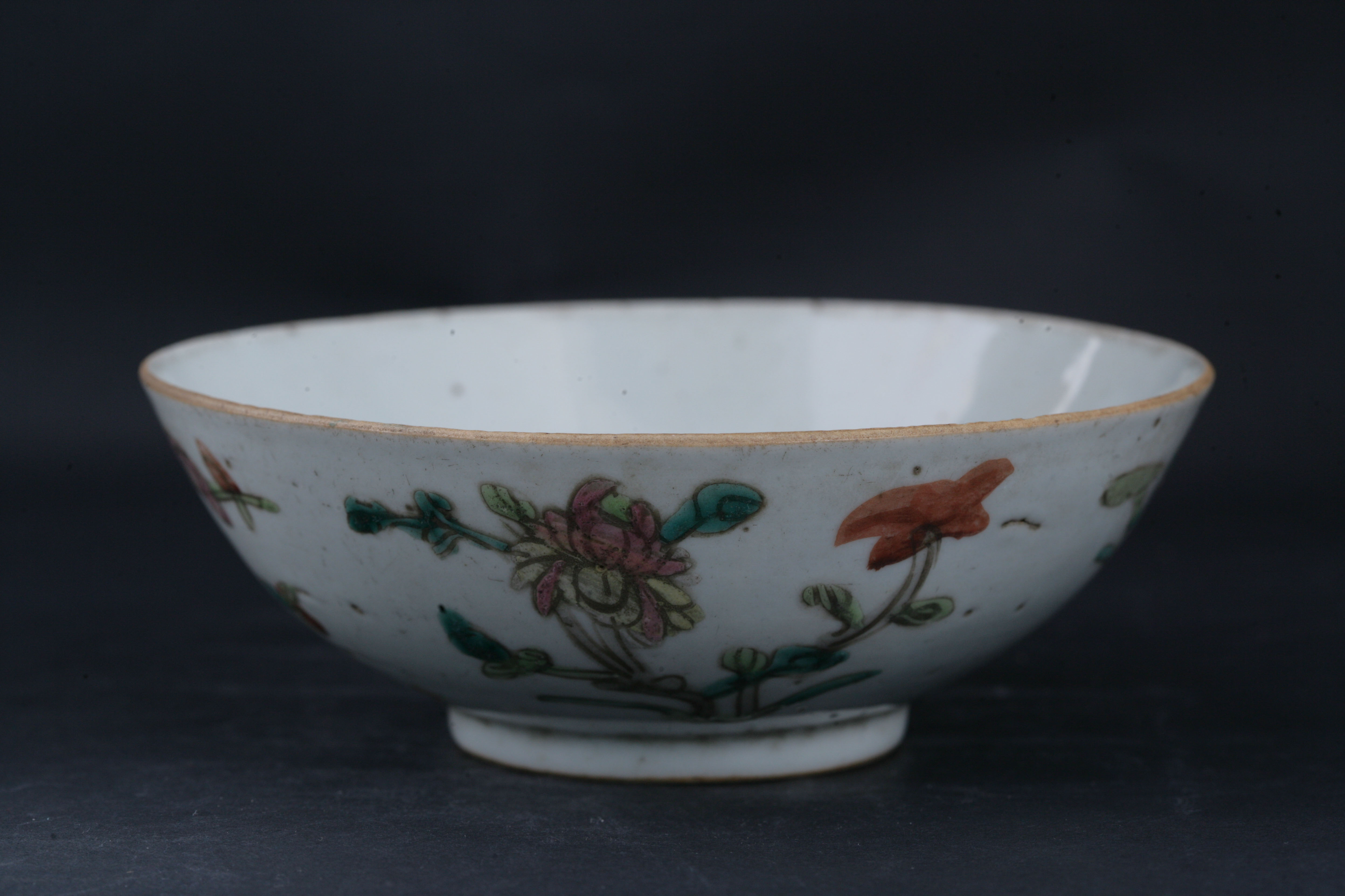 清粉彩四季花卉纹碗-16