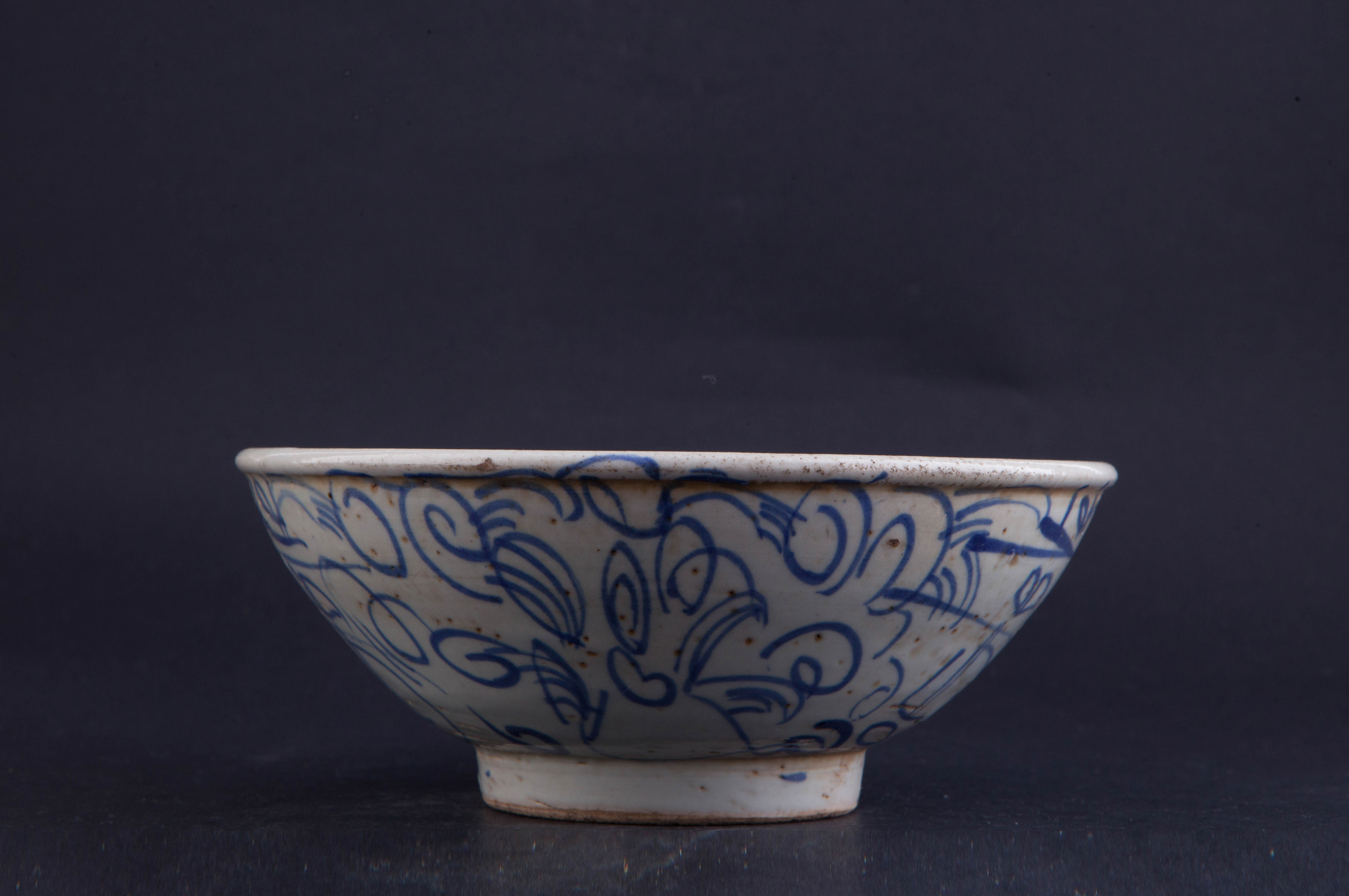 清青花双喜花卉纹碗-32