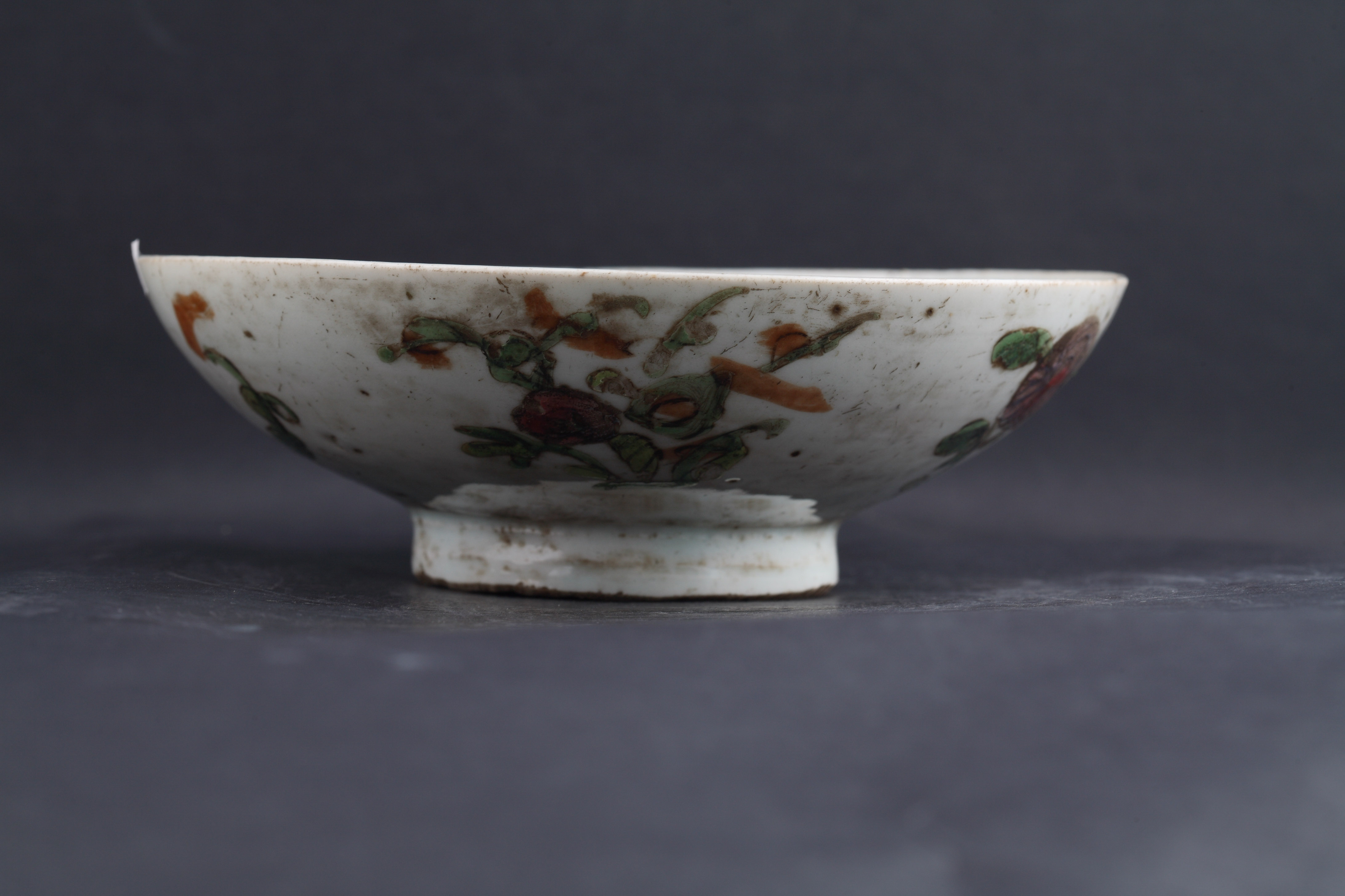 清粉彩四季花卉纹碗-113