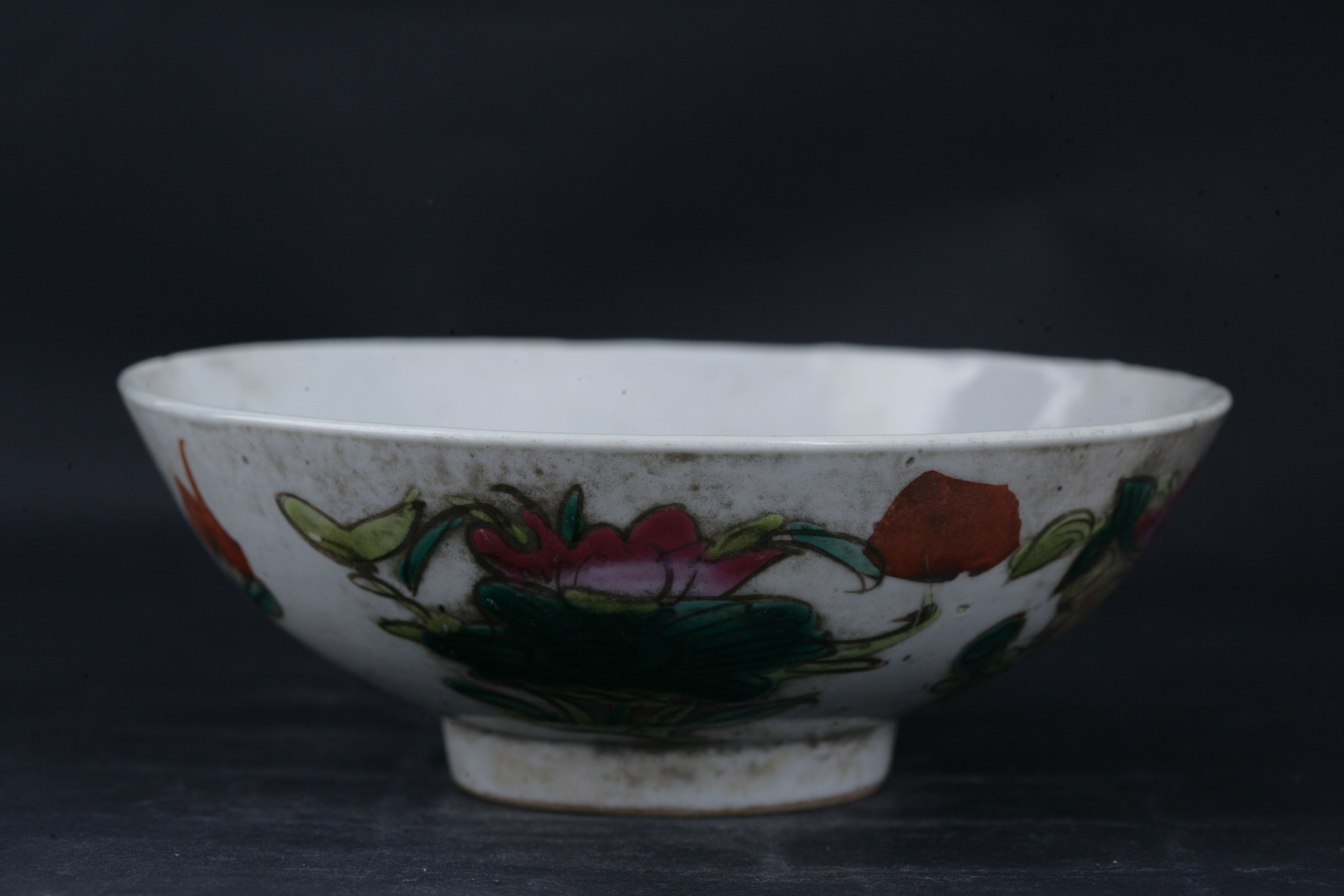 清粉彩四季花卉纹碗-36