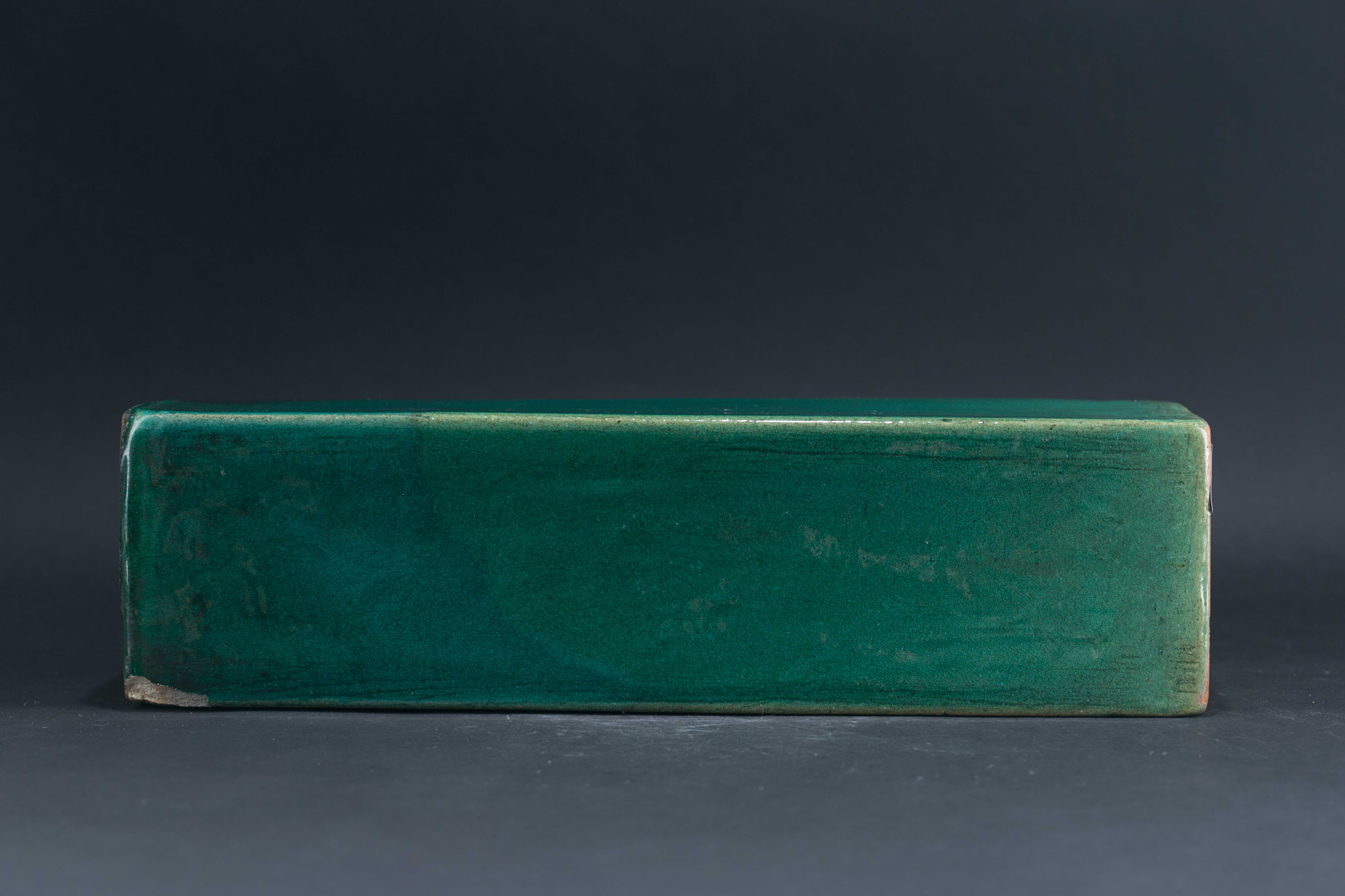 中华民国石湾窑绿釉陶枕-8