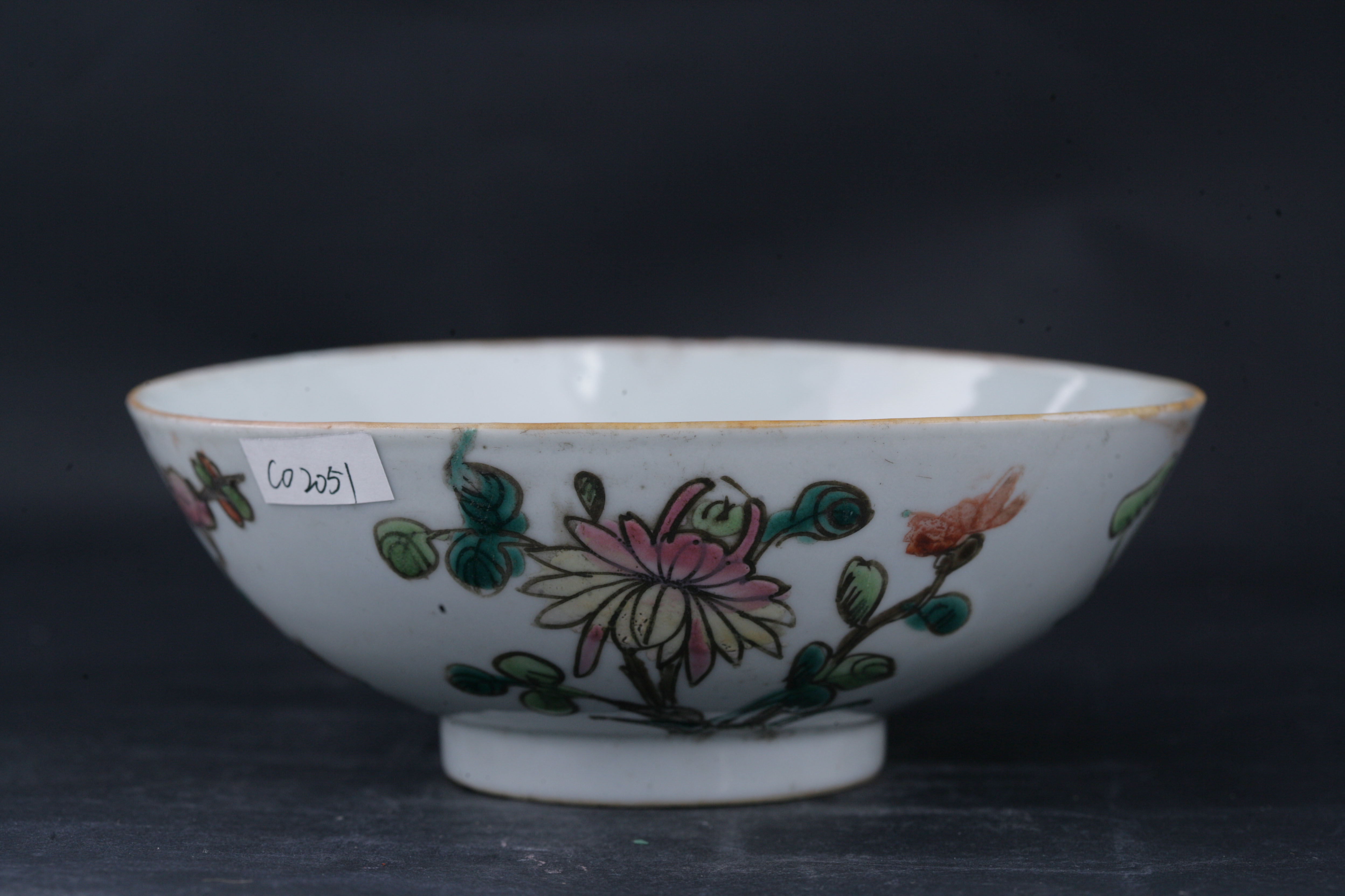 清粉彩四季花卉纹碗-49