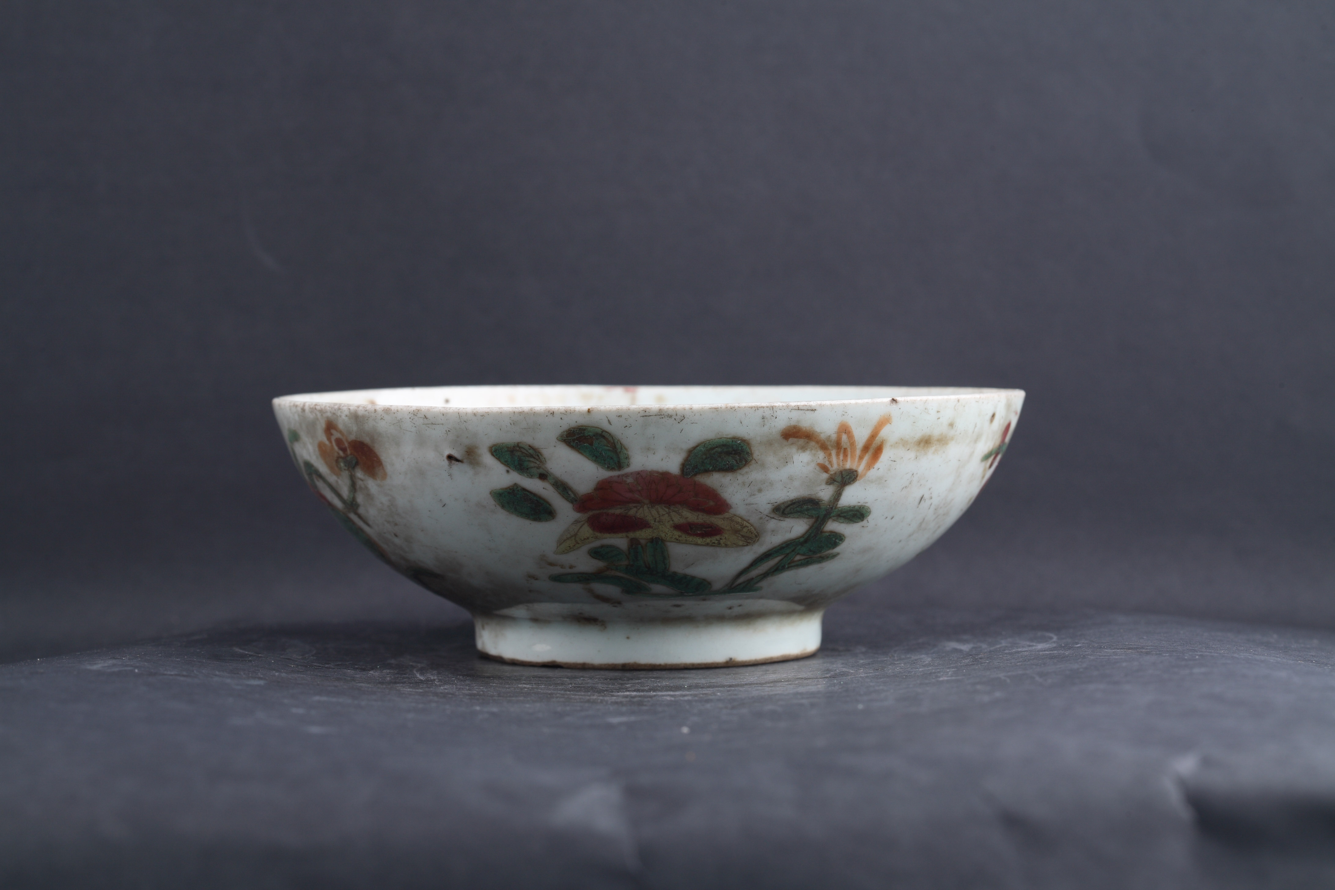 清粉彩四季花卉纹碗-144