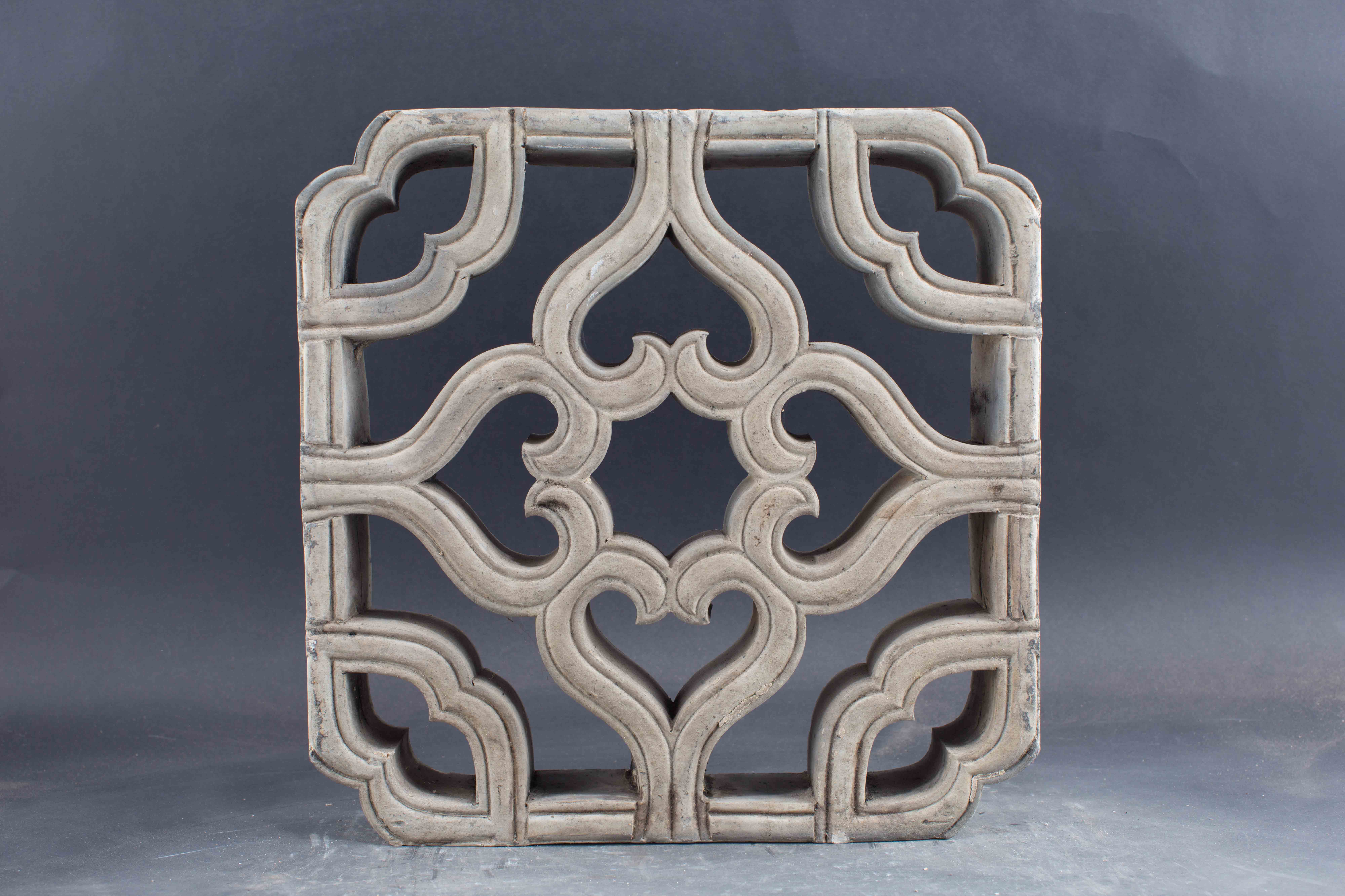 中华民国倭角海棠纹陶花窗-3