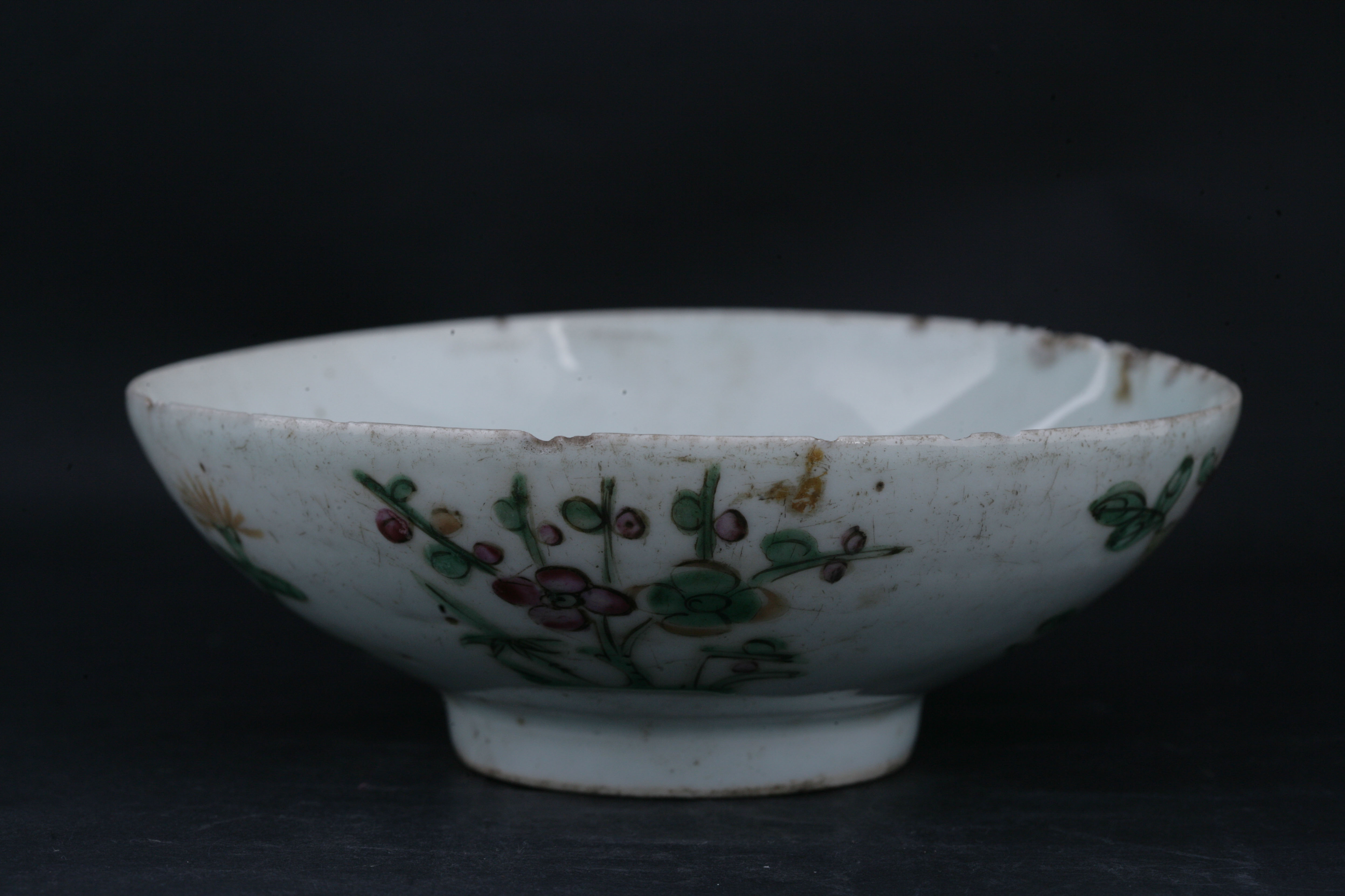 清粉彩四季花卉纹碗-122