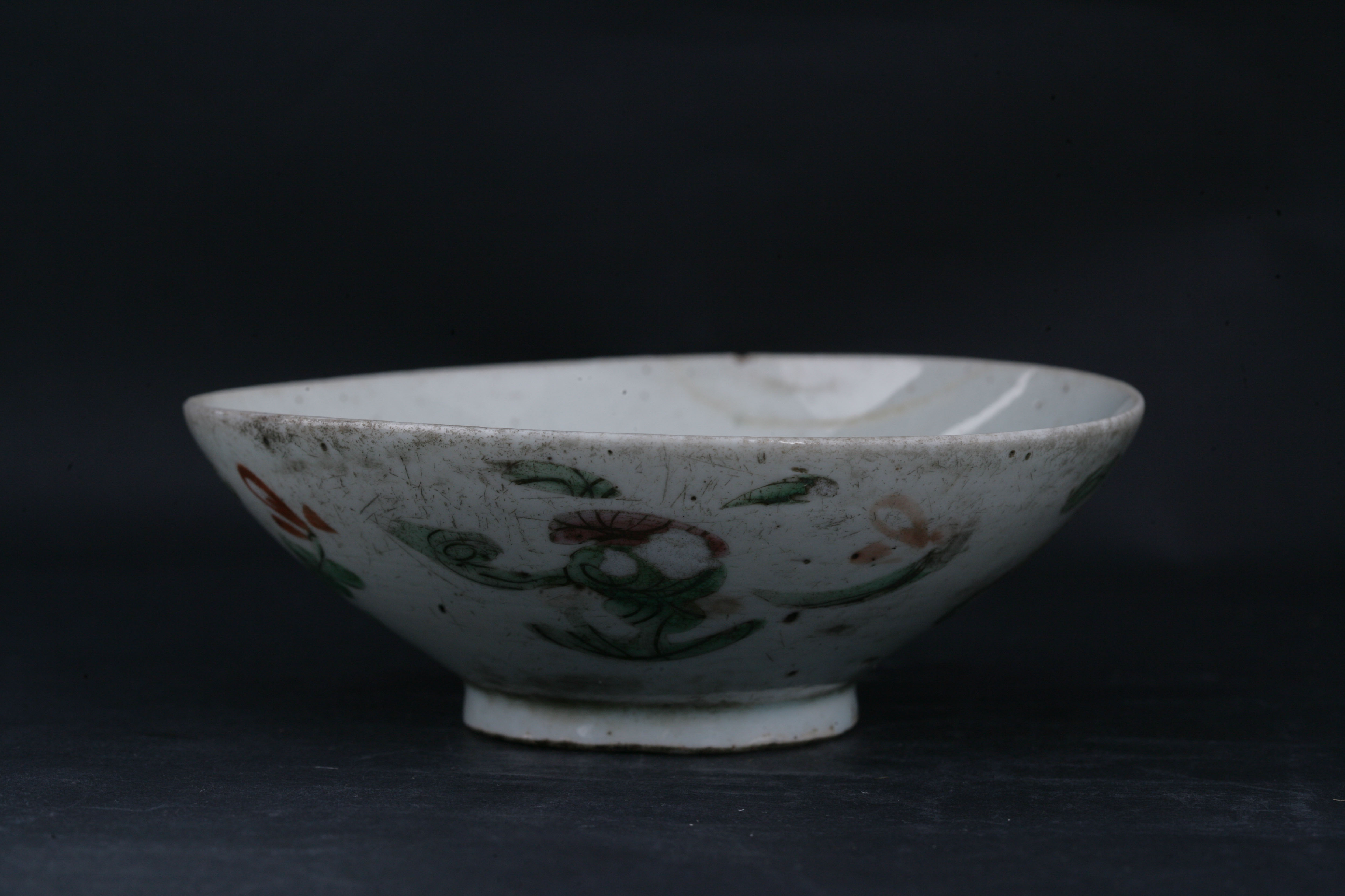 清粉彩四季花卉纹碗-136