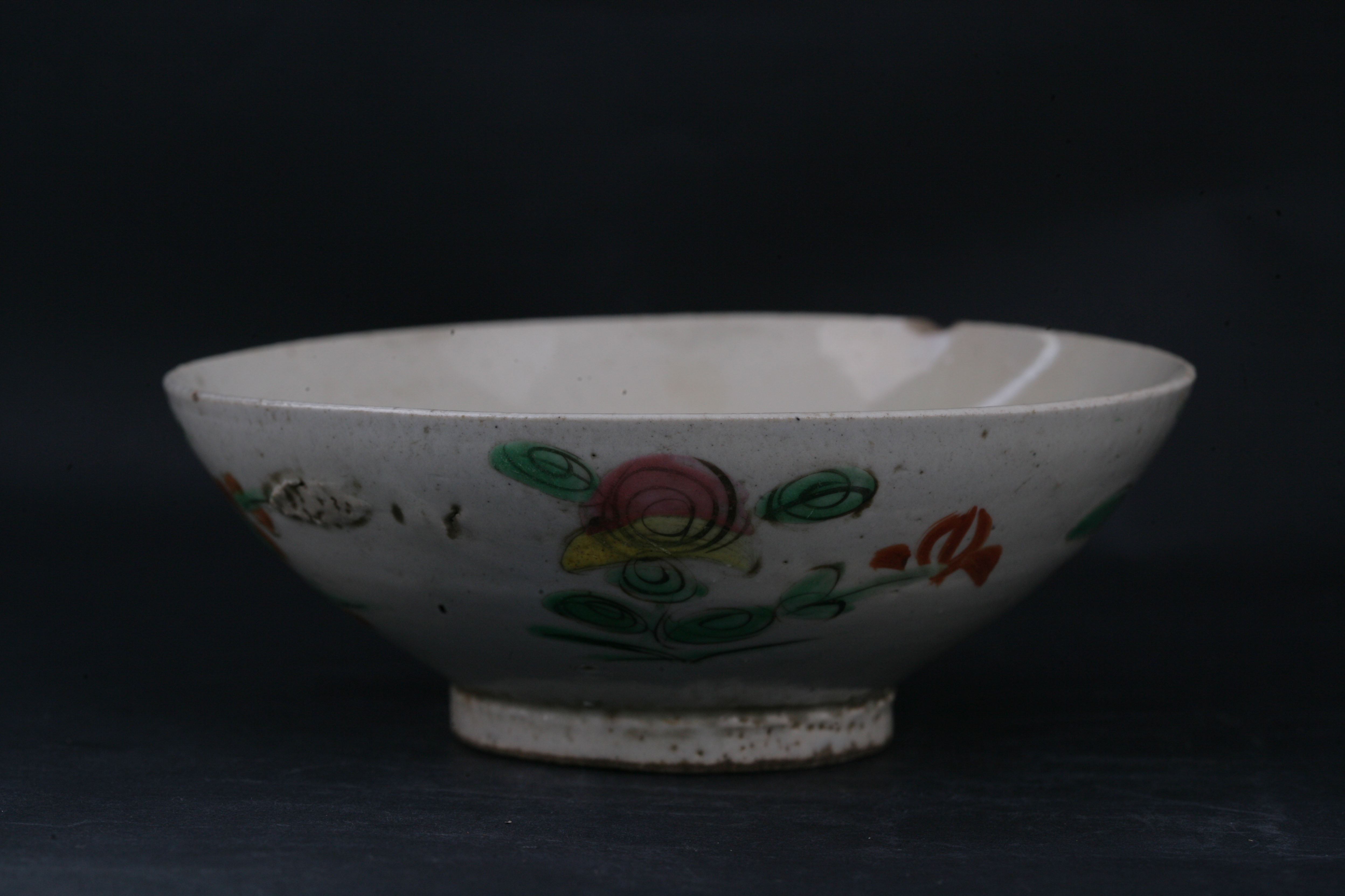 清粉彩四季花卉纹碗-106