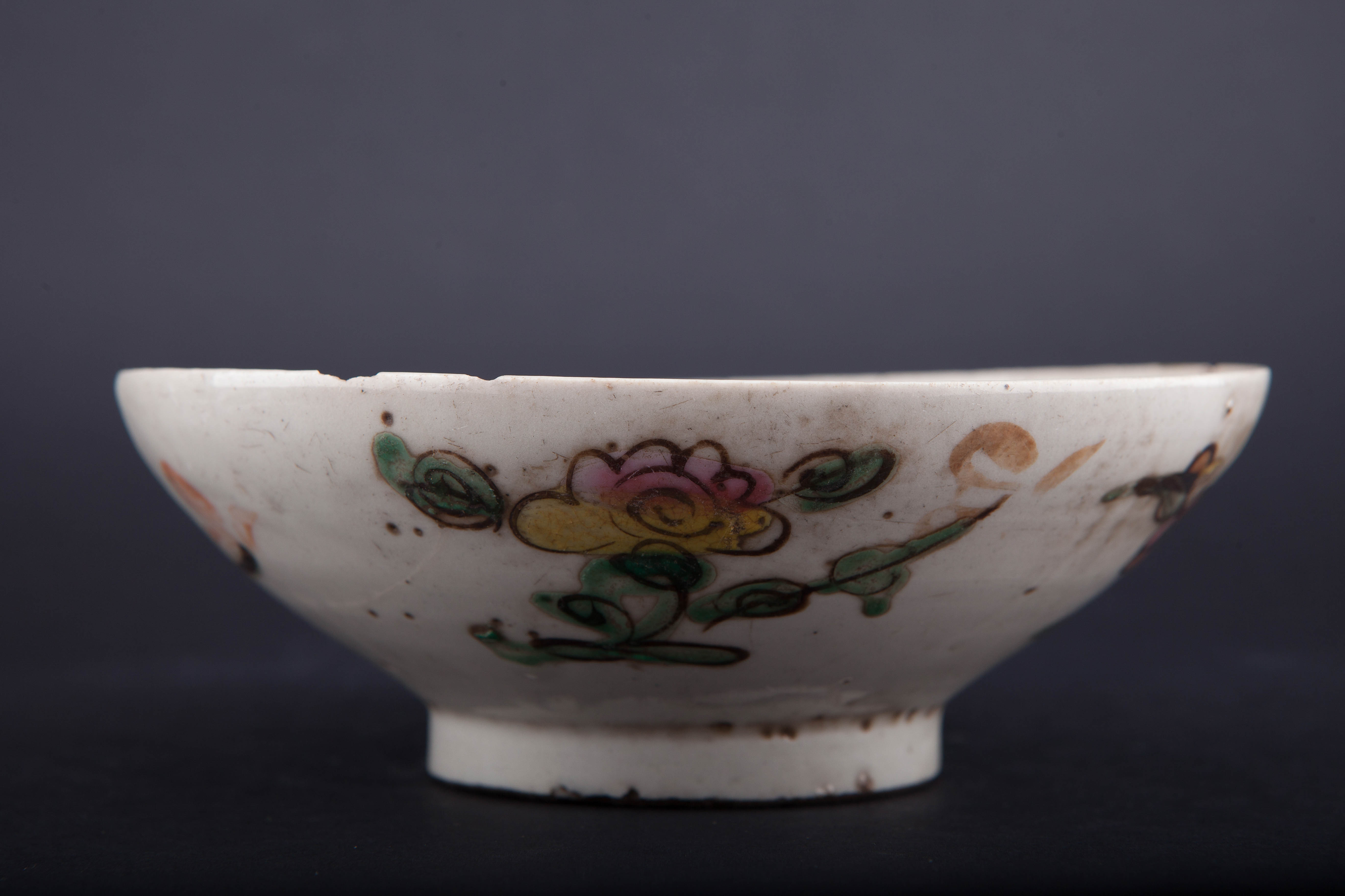 清粉彩四季花卉纹碗-63