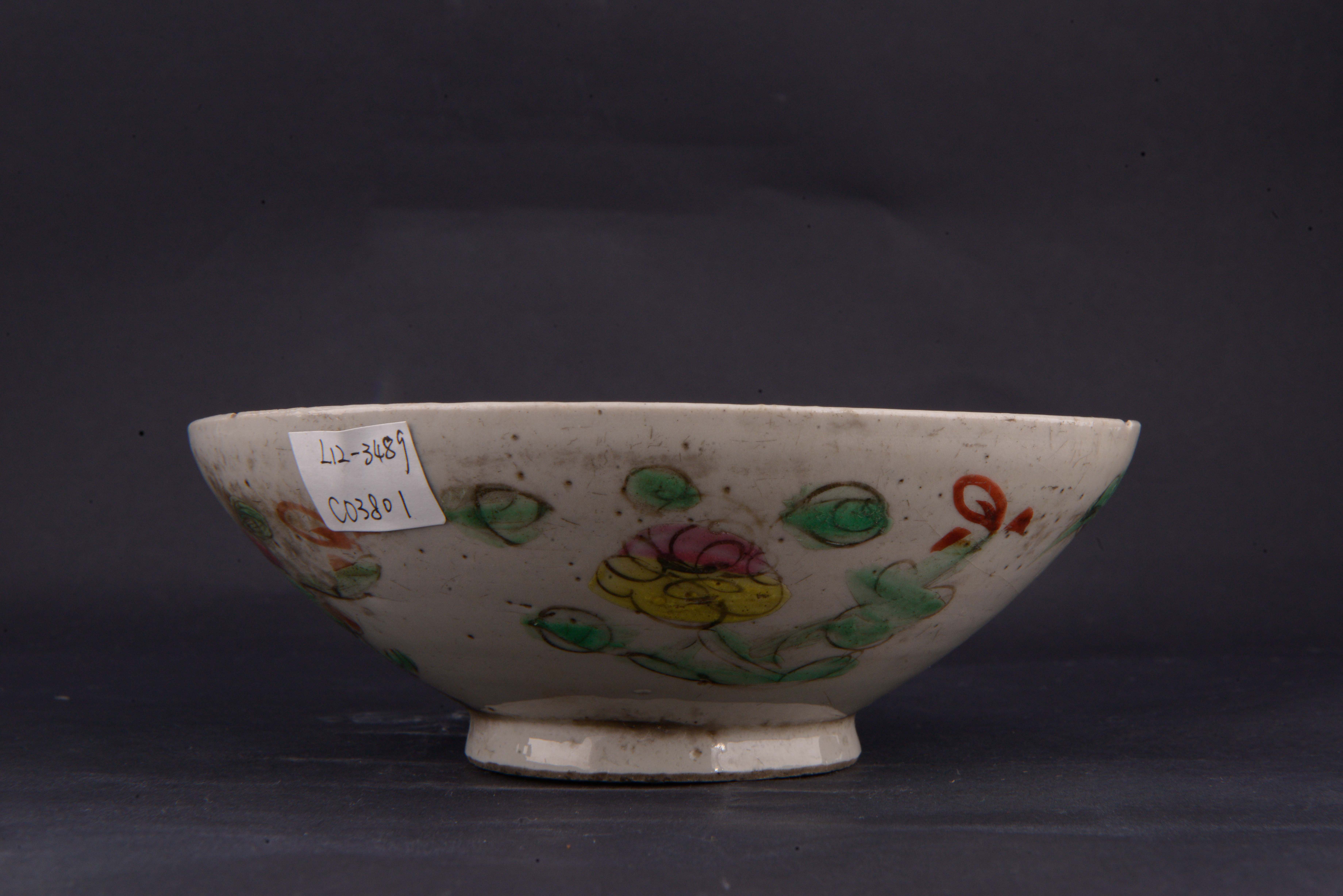 清粉彩四季花卉纹碗-173