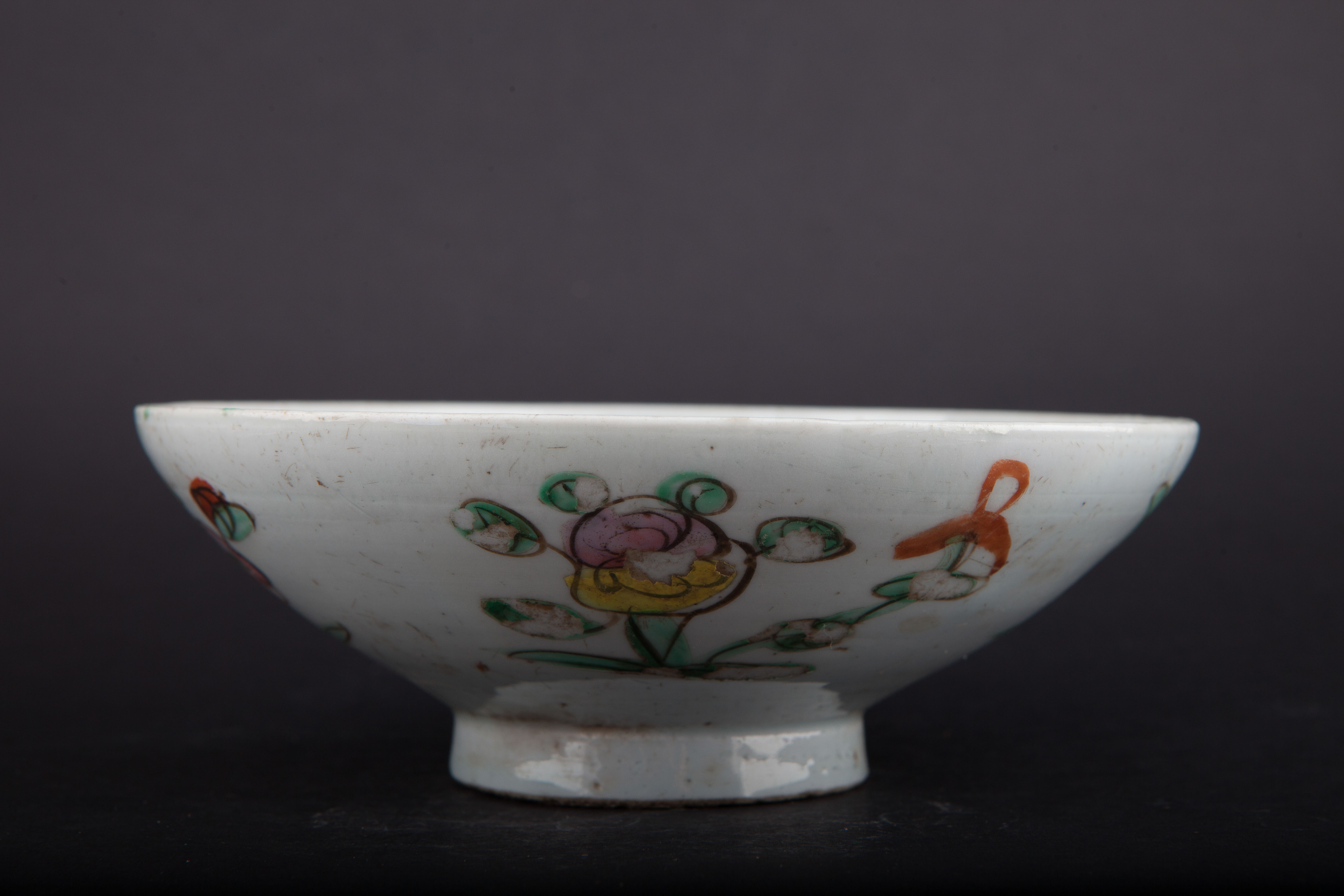 清粉彩四季花卉纹碗-77