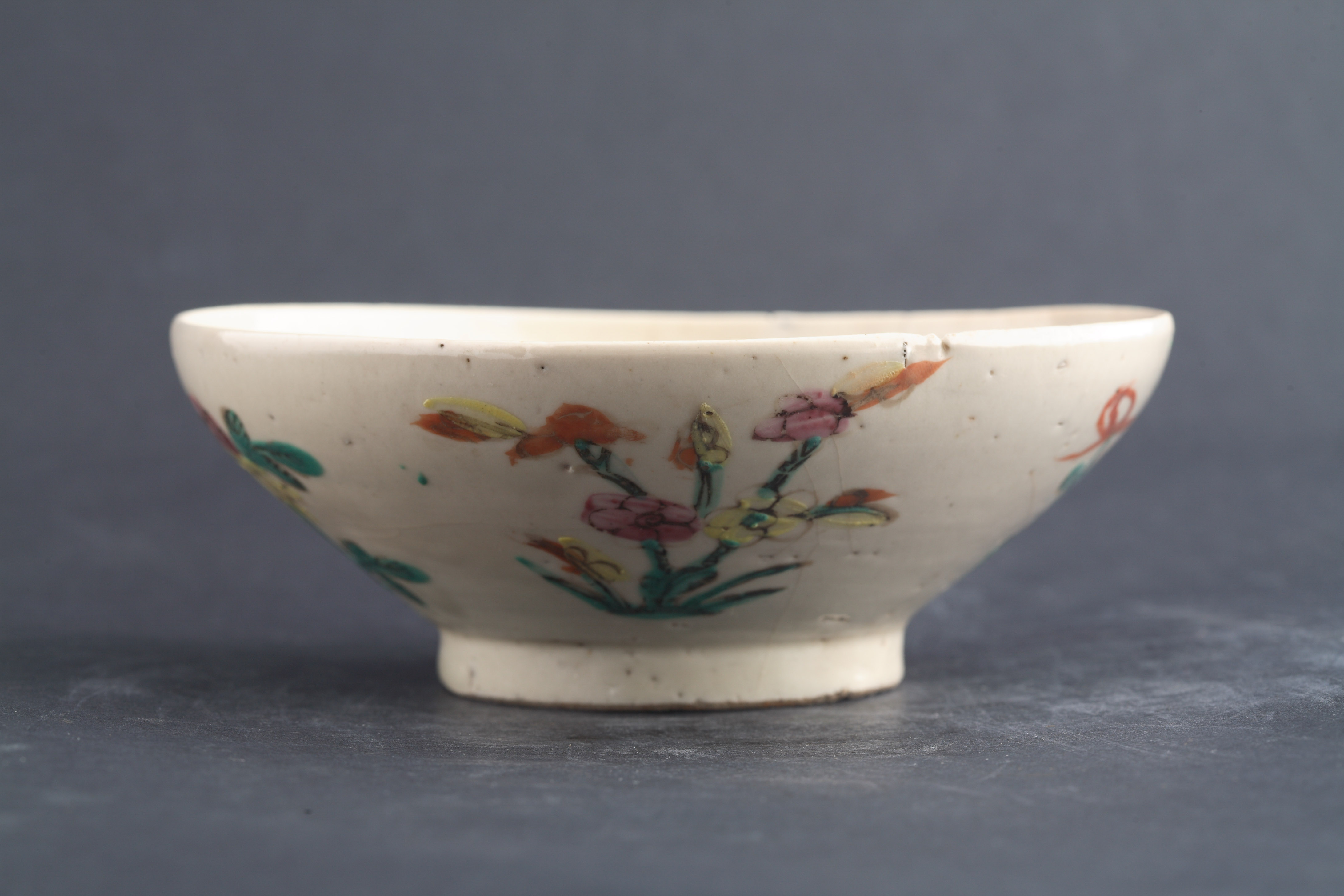 清粉彩四季花卉纹碗-10