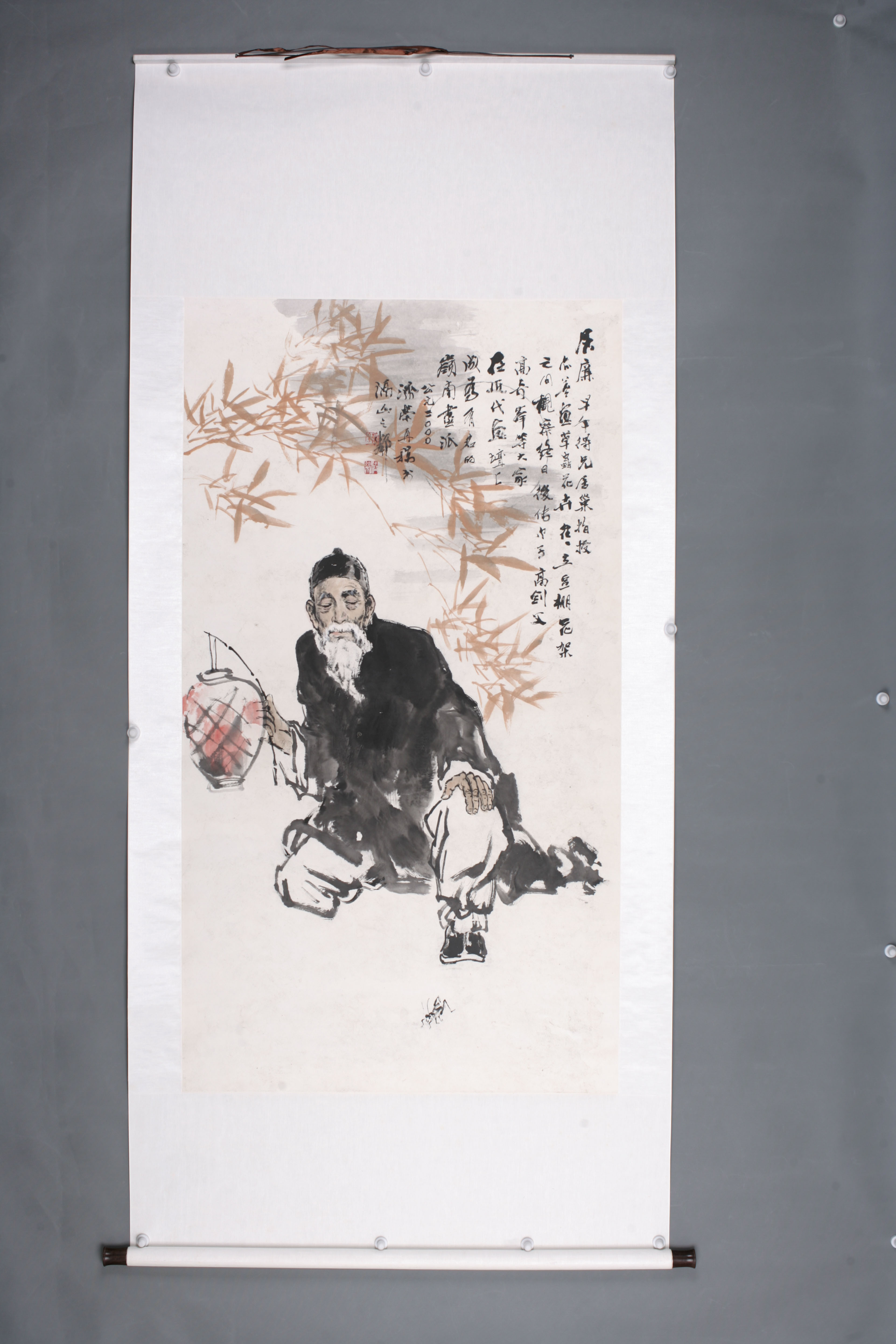2000年刘济荣居廉挑灯图轴