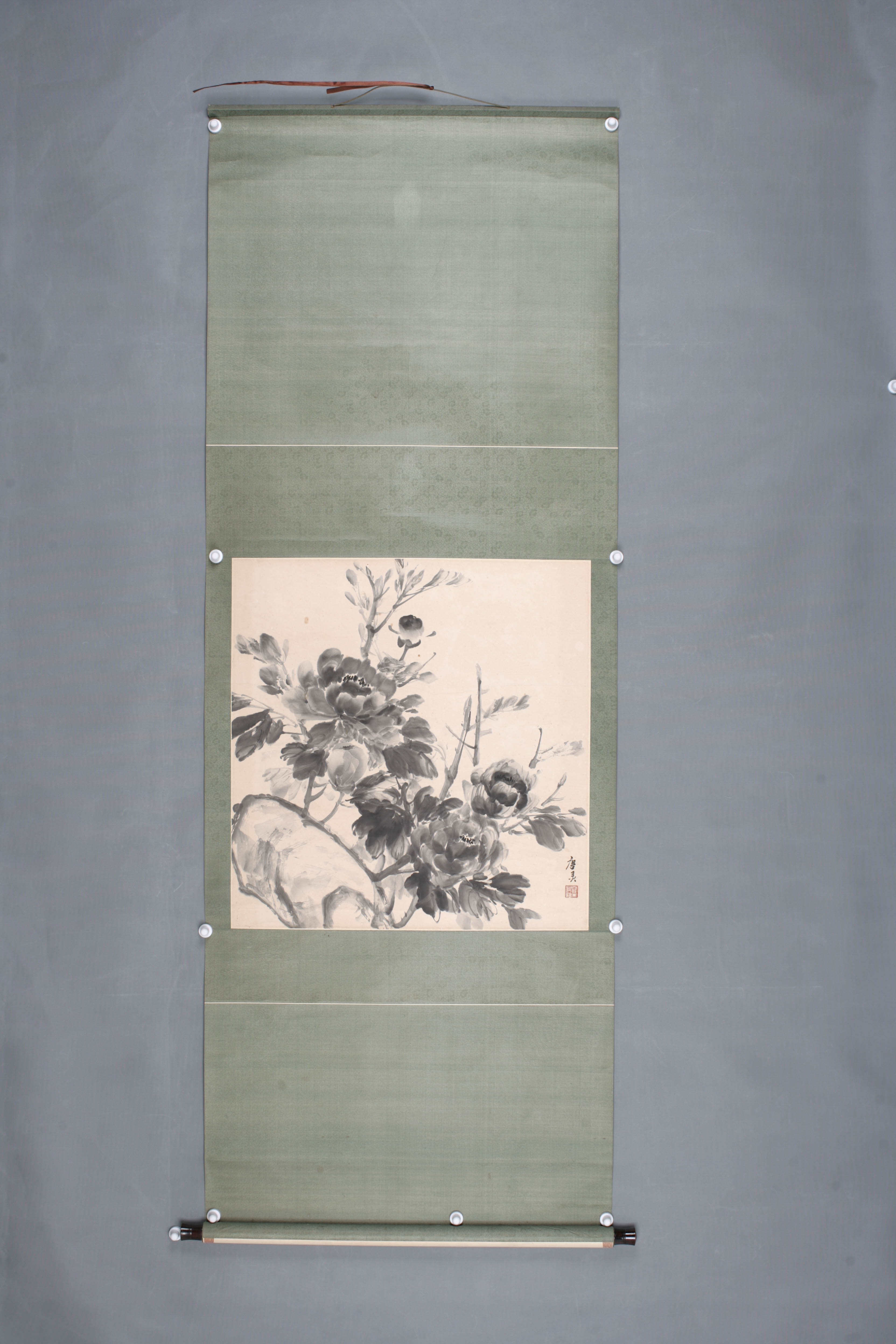 中华人民共和国唐灵牡丹图轴