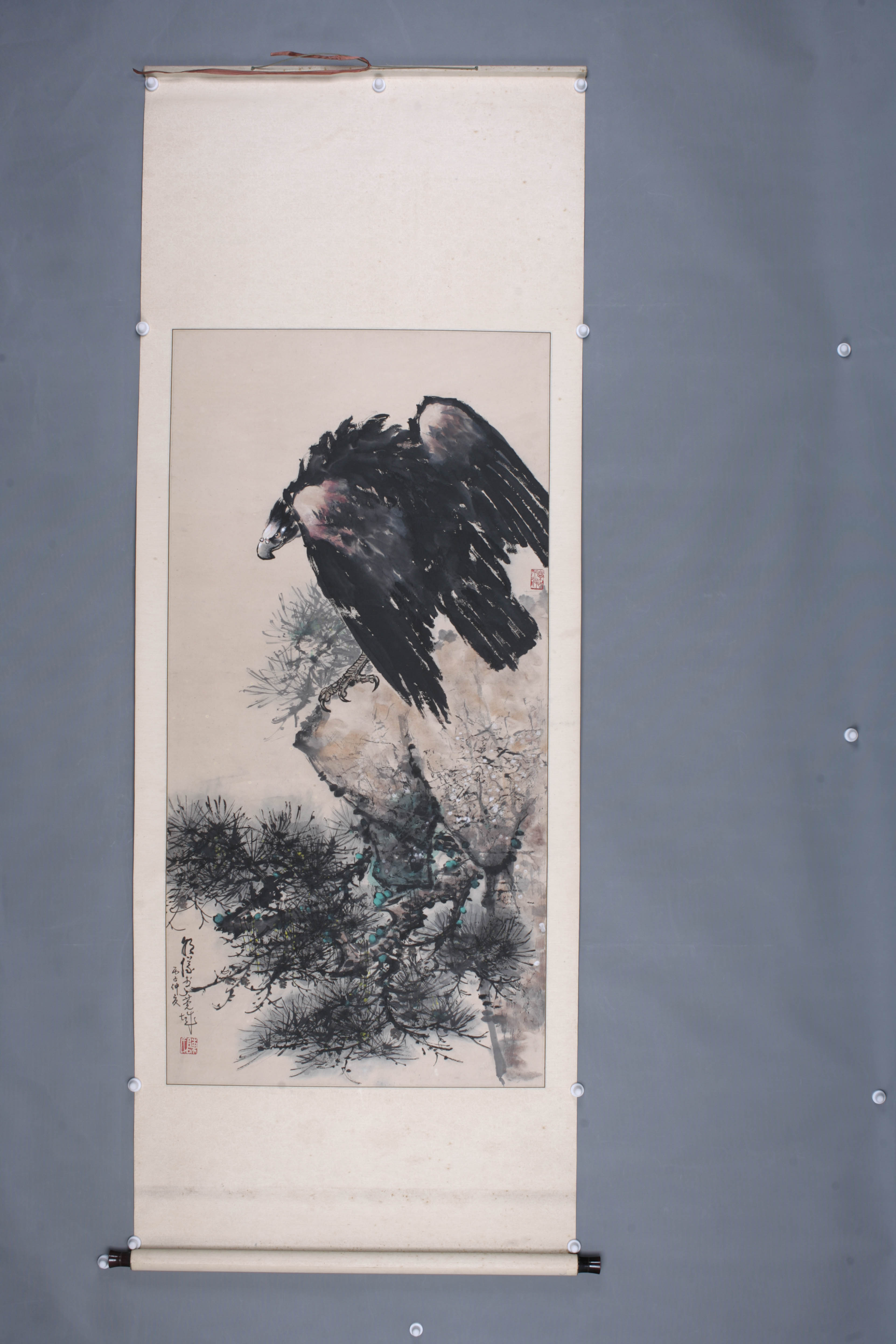 1996年陈朝仪鹰图轴