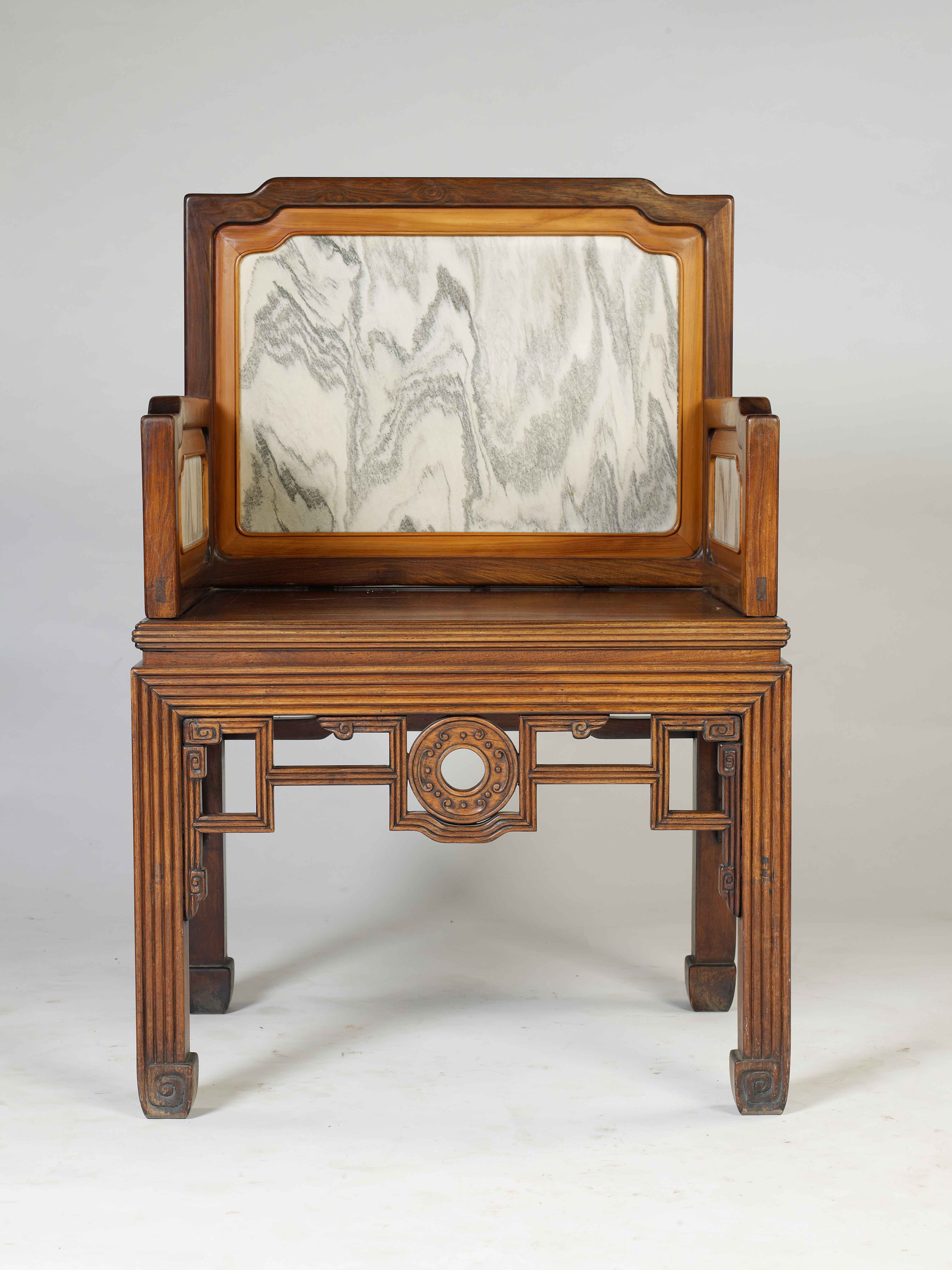 2006年酸枝木云石扶手椅-4